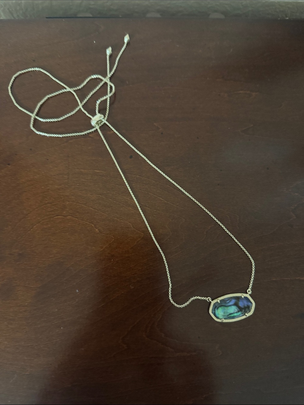 Kendra Scott Gold Abalone Pendant Lariat Necklace - Green Blue